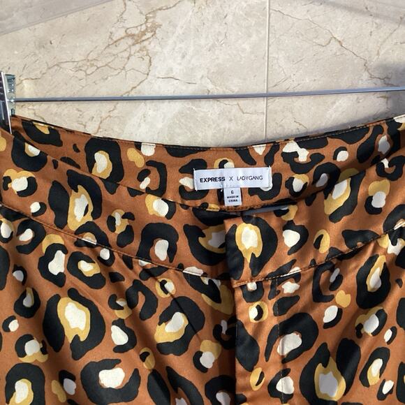 Express x LadyGang Leopard Satin Blazer & Pants Set – Medium - Bold Holiday Glam - Picture 9 of 10